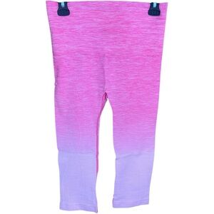 Yelete Dip Dye Ombré Capri Leggings Pink